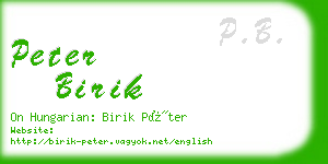 peter birik business card